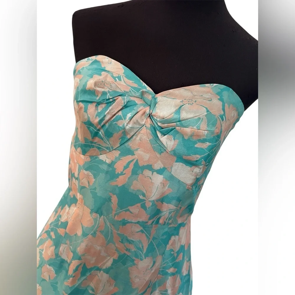 Hutch Anthropologie Phoebe Floral Strapless Maxi Cocktail Dress Womens 2 NWT